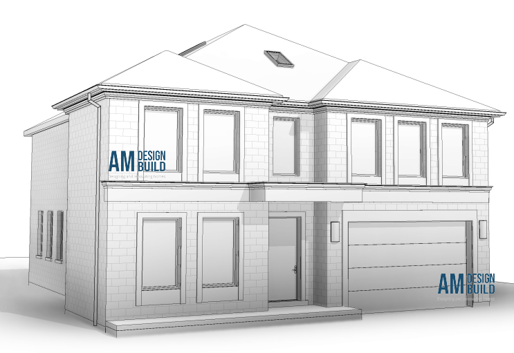 front view of a custom house designed in Revit AM Design Build